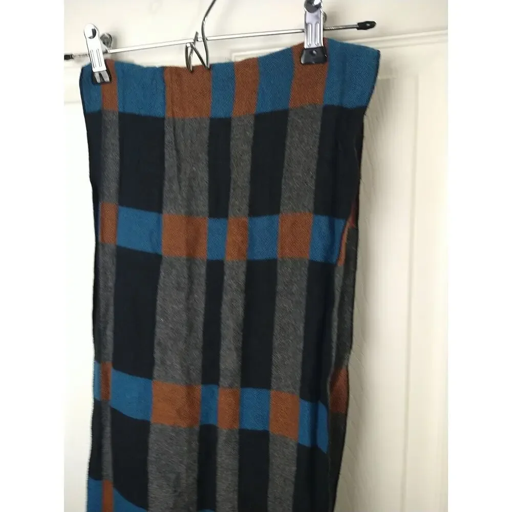 Melifluos Men's Scarf Blue Black Grey Brown Colorblock Reversible